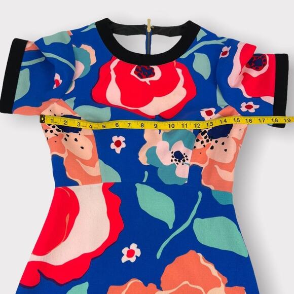 Kate Spade Jaq Vibrant Floral Short Sleeve Mini Dress Size 0 - Picture 6 of 8